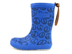 Bisgaard rubber boot blue with peace signs